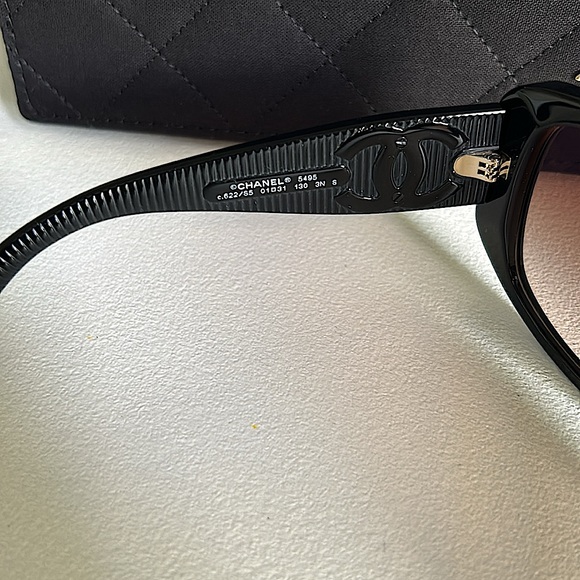 Authentic Chanel Shield Classic Black Sunglasses. - Picture 5 of 8